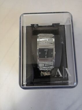 Armani Exchange Women's Silver Crystal-Accented Bracelet Watch - Silver